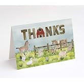 Market On Mainstreet Watercolor 4H Thank You Cards, Great for 4H, Farmers or FFA, 25 Blank Cards with Envelopes, Made in The USA (Barnyard)