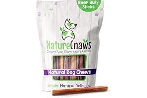 Nature Gnaws Small Bully Sticks for Dogs - Premium Natural Beef Dental Bones - Long Lasting Dog Chew Treats for Small Dogs & Puppies - Rawhide Free 25 Count (Pack of 1)