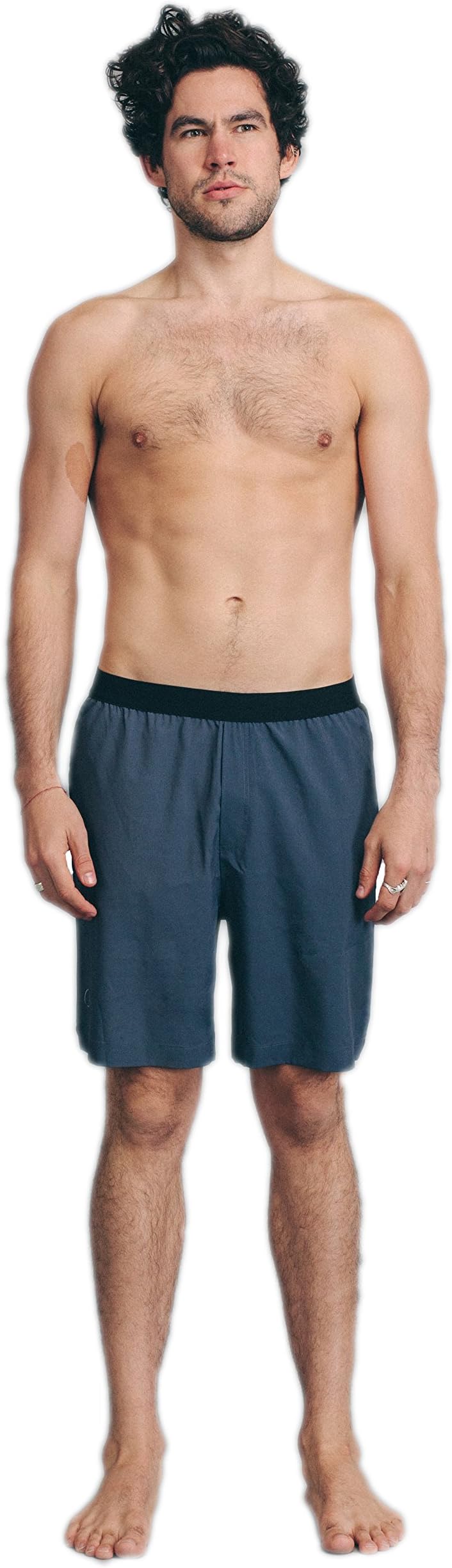 Yoga Shorts for Men – Warrior I – for Beginner Yoga Workouts, Running, Or Gym Exercise – Available in Large Sizes – in Blue and Grey – Ultra Lightweight Sweat Wicking Fabric