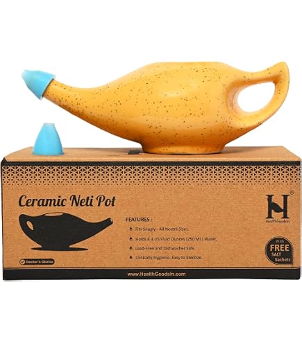 Amazon.com: HealthGoodsIn Ceramic Neti Pot, Dishwasher Safe