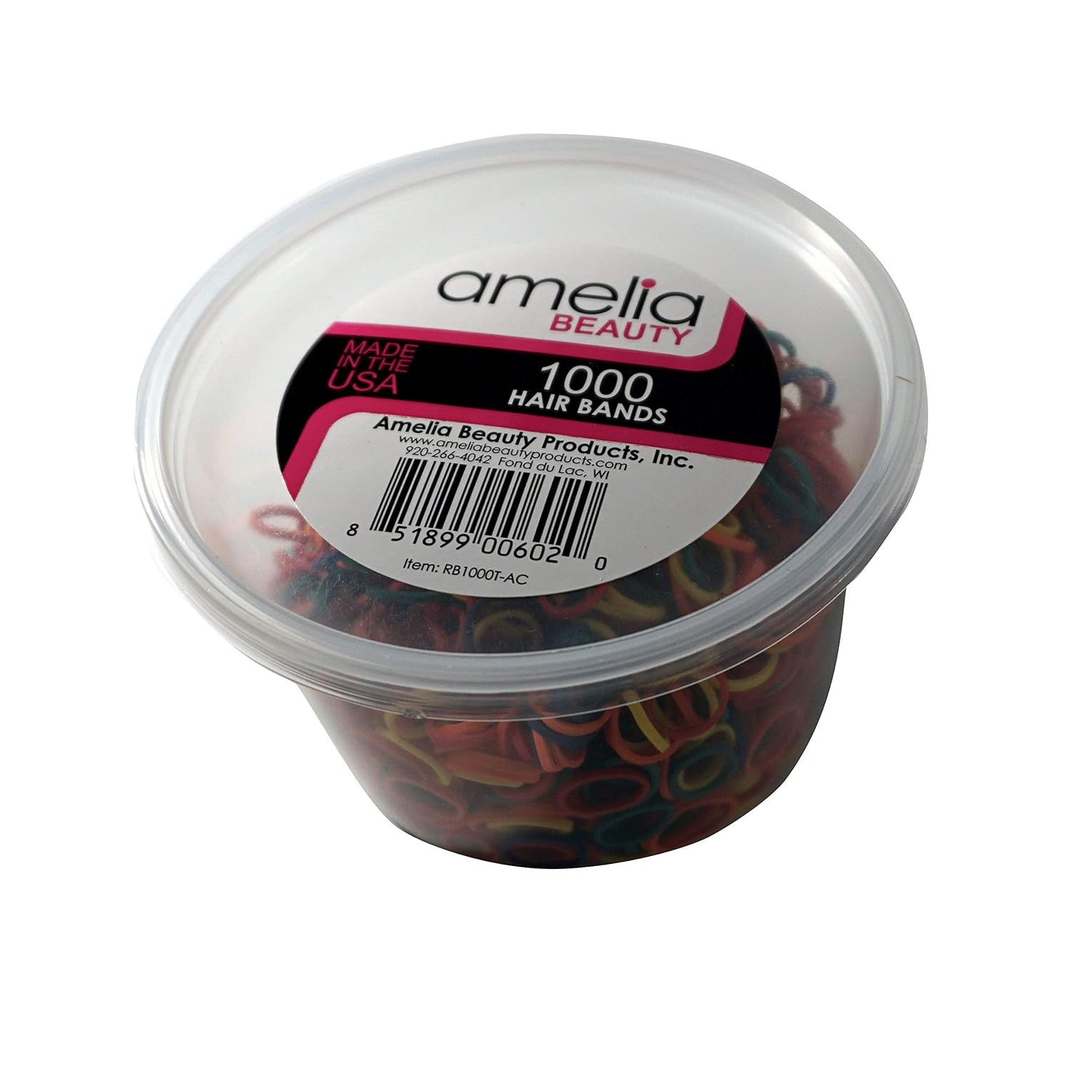 1000 Count Rubber Bands in Re-closable Container for Ponytails and Braids (Black): Beauty