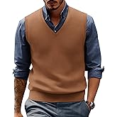 PJ PAUL JONES Mens Sweater Vest Wool Blended Knitted Vest Sweaters V-Neck Sleeveless Pullover Vests
