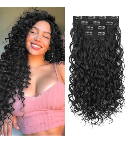 Amazon.com : 6PCS Clip in Hair Extensions 22 display picture 3