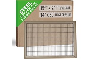 Fits 14x20 and 20x14 Duct Opening | Return Air Floor Grille by Handua | Walkable Vent Cover Grill for Floor | Brown | Heavy Duty Fixed Blades | Outer Dimensions: 15.75"W X 21.75"H
