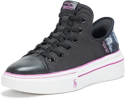Snoop One OG - Tenis de Piel para Mujer, Lona Negra y Ribete Morado, 38 EU