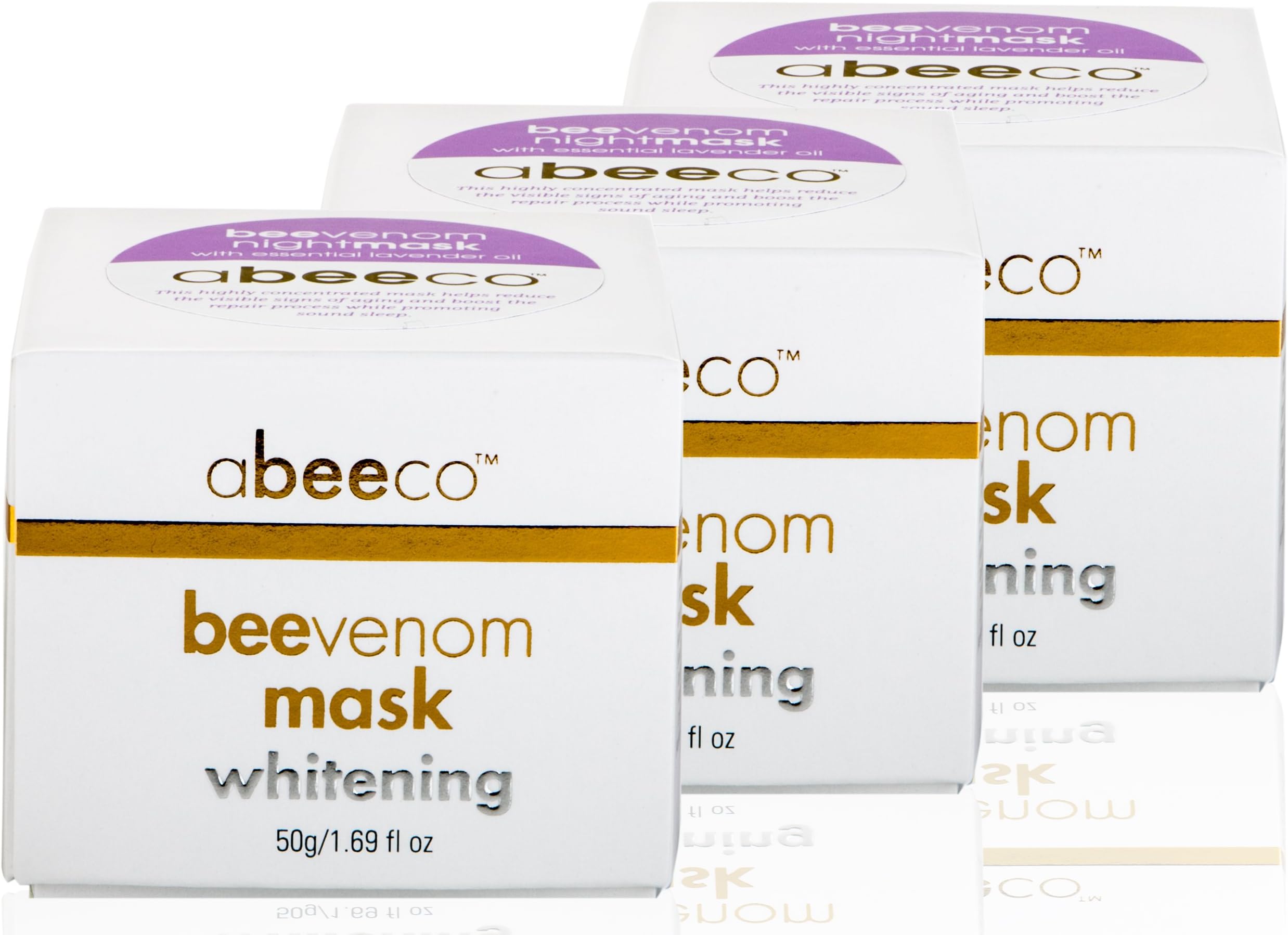 Abeeco Bee Venom Night Mask with Lavender Oil, 3 Pack, 3 x 1.69 fl oz (50g)