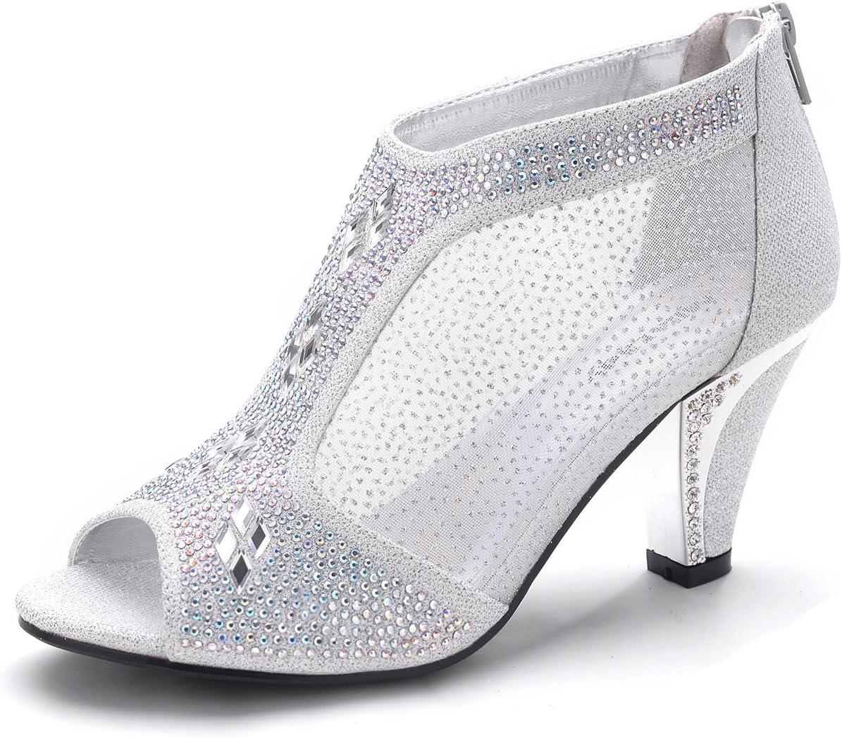 Ashley A Collection Women's Lexie Crystal Dress Heels Low Heels Wedding Shoes A-KIMI-26