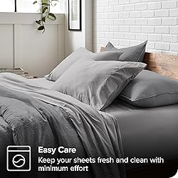 Bare Home Sandwashed King Sheet Set - Premium 1800