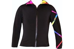 Ice Fire Girls Figure Skating Criss Cross Jacket - Rainbow