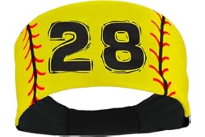 MadSportsStuff Softball Headband for Girls with Jersey Number (Numbers 00-39)