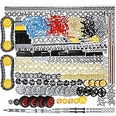 AIMATRIX 899Pcs Technic Gears and axles, Compatible with Mainstream Building Block Brand Technic Sets, car Tracks - Tires wit