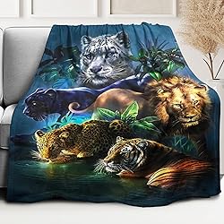 HommomH 60"x80" Jungle Animals Blanket Soft Fluffy