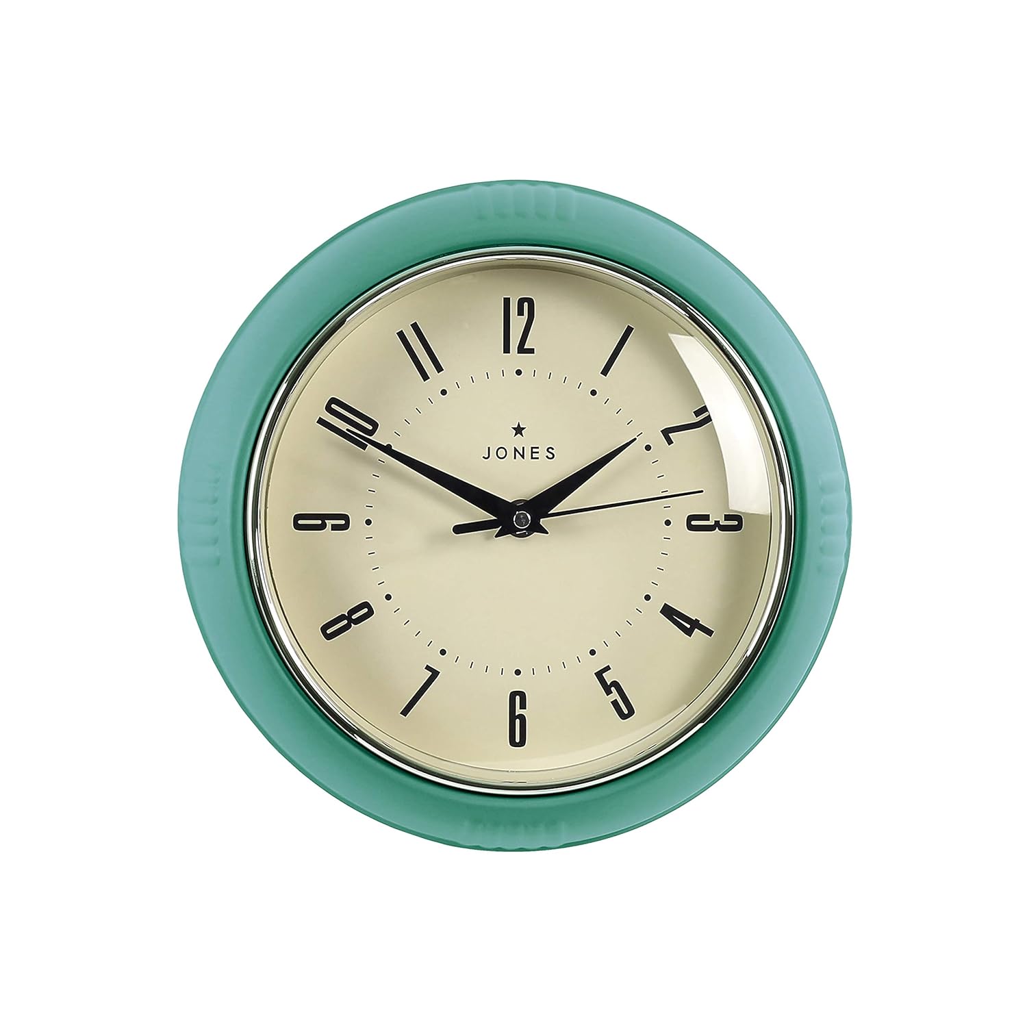 Jones Clocks® Ketchup Retro Wall Clock with a Colour Case, Perfect For