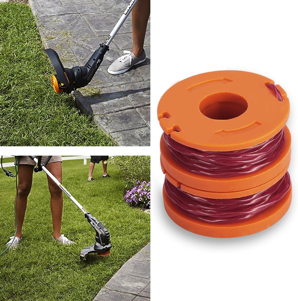 Eventronic Replacement 10ft Grass Trimmer Line Spool, Compatible with Worx String Trimmers (12-Line spools+1 Cap) : Garden & Outdoor