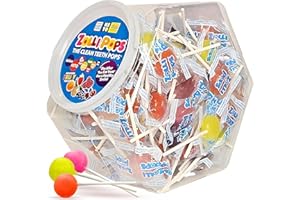 Zollipops Clean Teeth Pops Sugar Free Candy with Xylitol, Dye-Free Lollipops - Keto & Diabetic-Friendly, Dentist-Approved Treats for Kids (Natural Fruit Flavors, 29 oz)