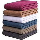 Febfim 6PCS Women Soft Cotton Linen Crinkle Scarves Shawl Fashion Muslin Ladies Priceable Hijab Head Scarf