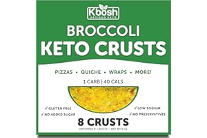 Kbosh Keto Crusts - The #1 Broccoli Keto Pizza Crust - Only 1 Carb & 40 Cals per serving - Delicious, Sugar-Free, Low Carb Crusts for Keto-Friendly Recipes - 4 EZ Store Packs - 8 Crusts