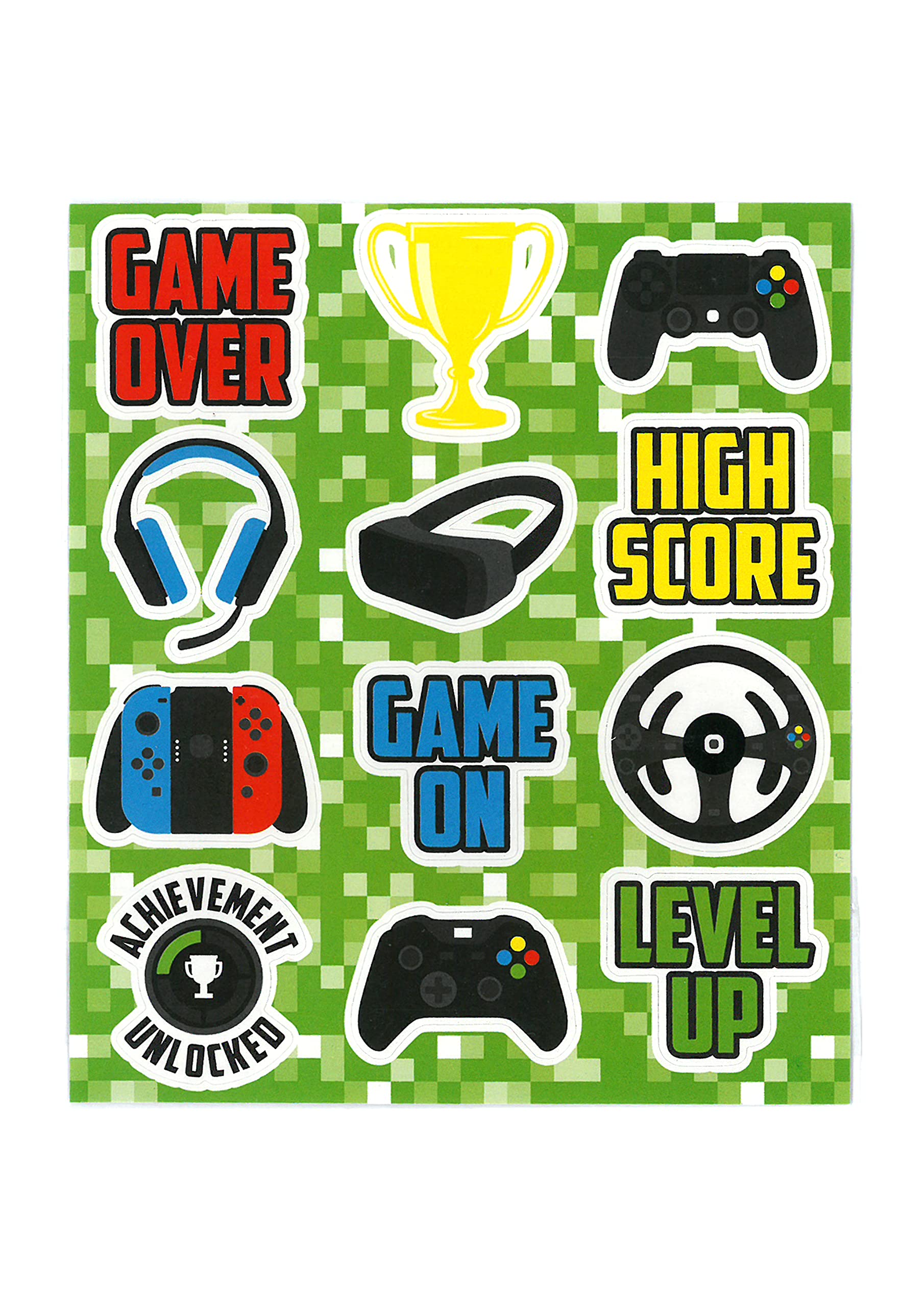 HENBRANDT 12 x Gamer Sticker Sheets