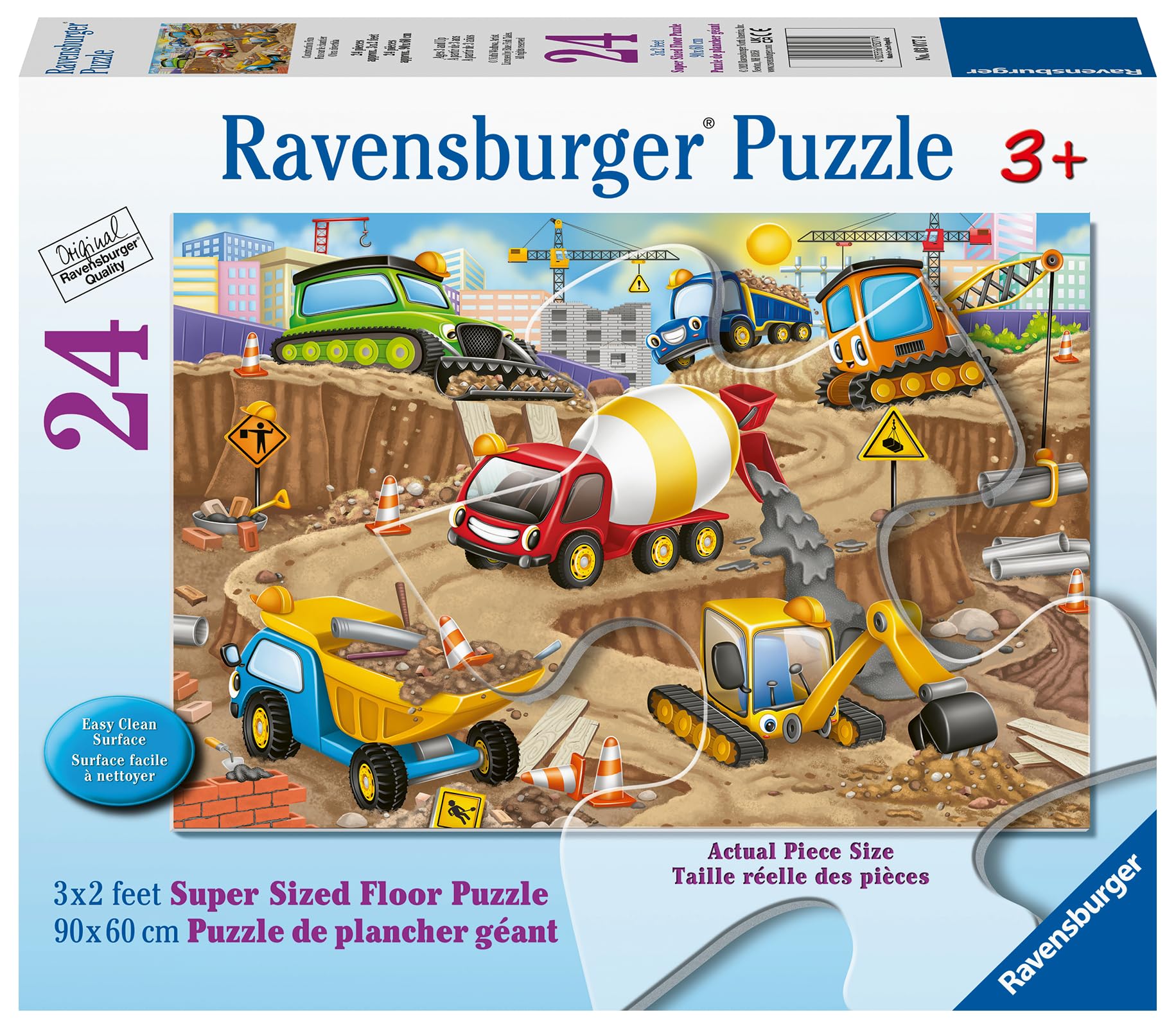 Ravensburger Construction Fun 24 Piece Giant Floor Jigsaw Puzzle for Kids Age 3 Years Up