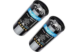 BLUESTARS Upgraded Version 2 Packs 216-259 uF/MFD 220-250V Round Start Capacitor Replacement Part by Blue Stars - Exact Fit for AC Motor Run or Fan Start and Cool or Heat Pump Air Conditioner