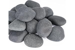 Pulovin 20 lbs River Rocks for Landscaping, 2"-3" Natural Rocks for Aquarium, Fish Tank, Decorative Garden Stones for Plants, Flower Pots, Vase, Walkways