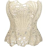 YMFFW Colorful Printed Corset Tops Push Up Belted Bustier Bodice Boned Slim Overbust Body Shapewear