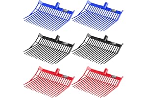 VEVOR 6PCS Manure Fork Replacement Head, 18 Angled Tines Horse Manure Fork Head, Durable Plastic Pitchfork Heads, Horse Mulch