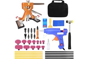 Srepat 39PCS Auto Dent Puller Kit - Adjustable Golden Dent Remover Tools Paintless Dent Repair Kit Dent Lifter Puller for Car Large & Small Ding Hail Dent