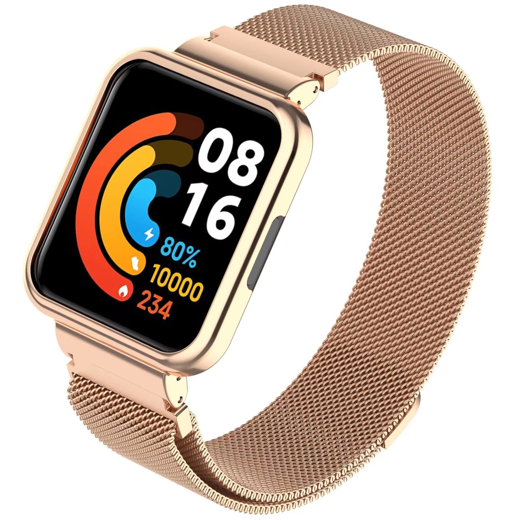 Compatible with Xiaomi Mi Watch Lite 2 Bracelet Redmi Watch 2, Metal Xiaomi Mi Watch Lite 2 Replacement Strap Waterproof Stainless Steel Replacement Wrist Strap Accessory Watch Strap for Redmi Watch 2