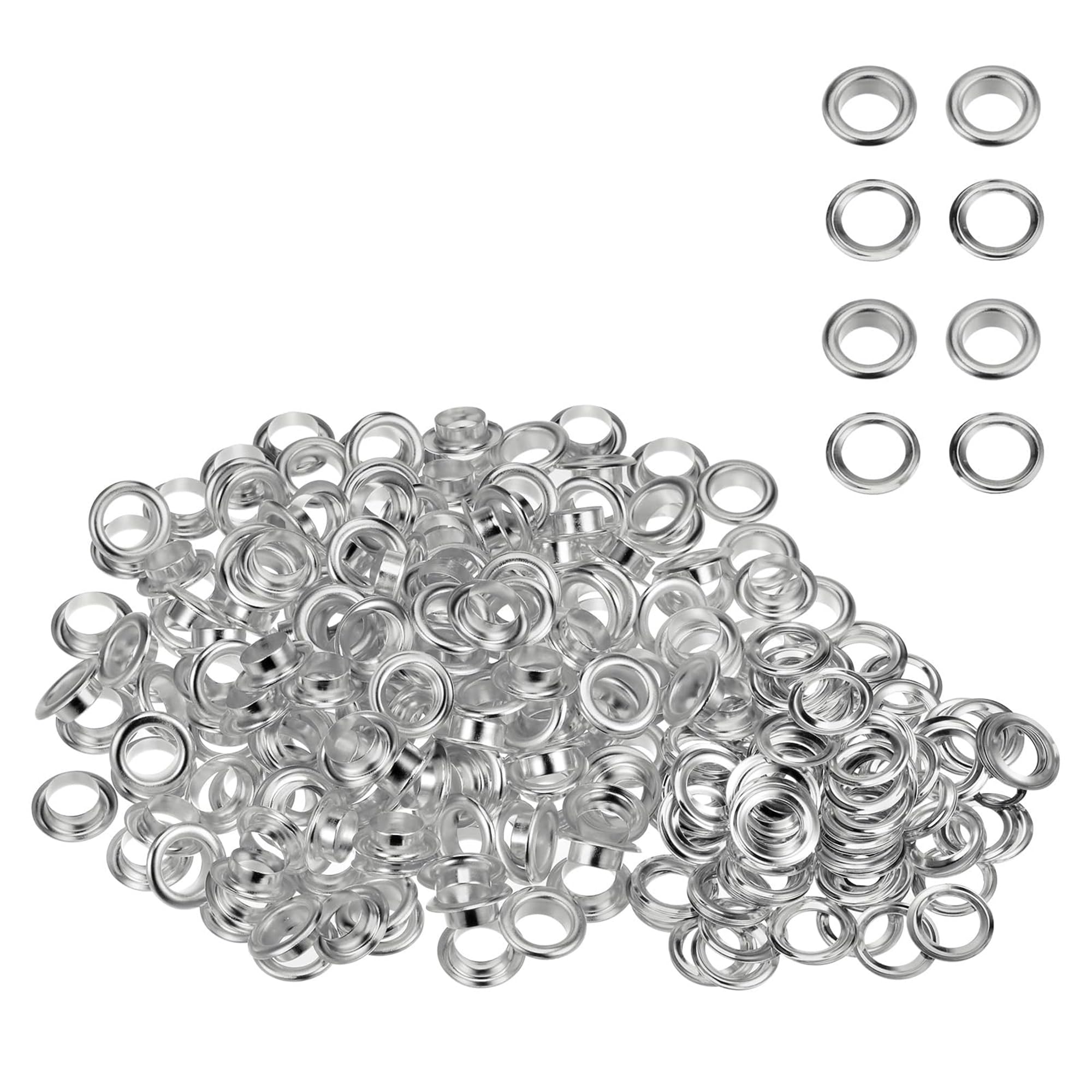 WedDecor 17mm Silver Brass Eyelets Grommets with Washers for Yoga Mat, Tarpaulin, Pool Covers, Leather Crafting, Vinyl Banners, DIY Projects and Rust Proof, 100pcs
