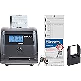 Pyramid Time Systems Model 5000 Auto Totaling Time Clock, Compatible with Pyramid 5000R Ribbon and 44100-10 Bar-Coded Time Ca