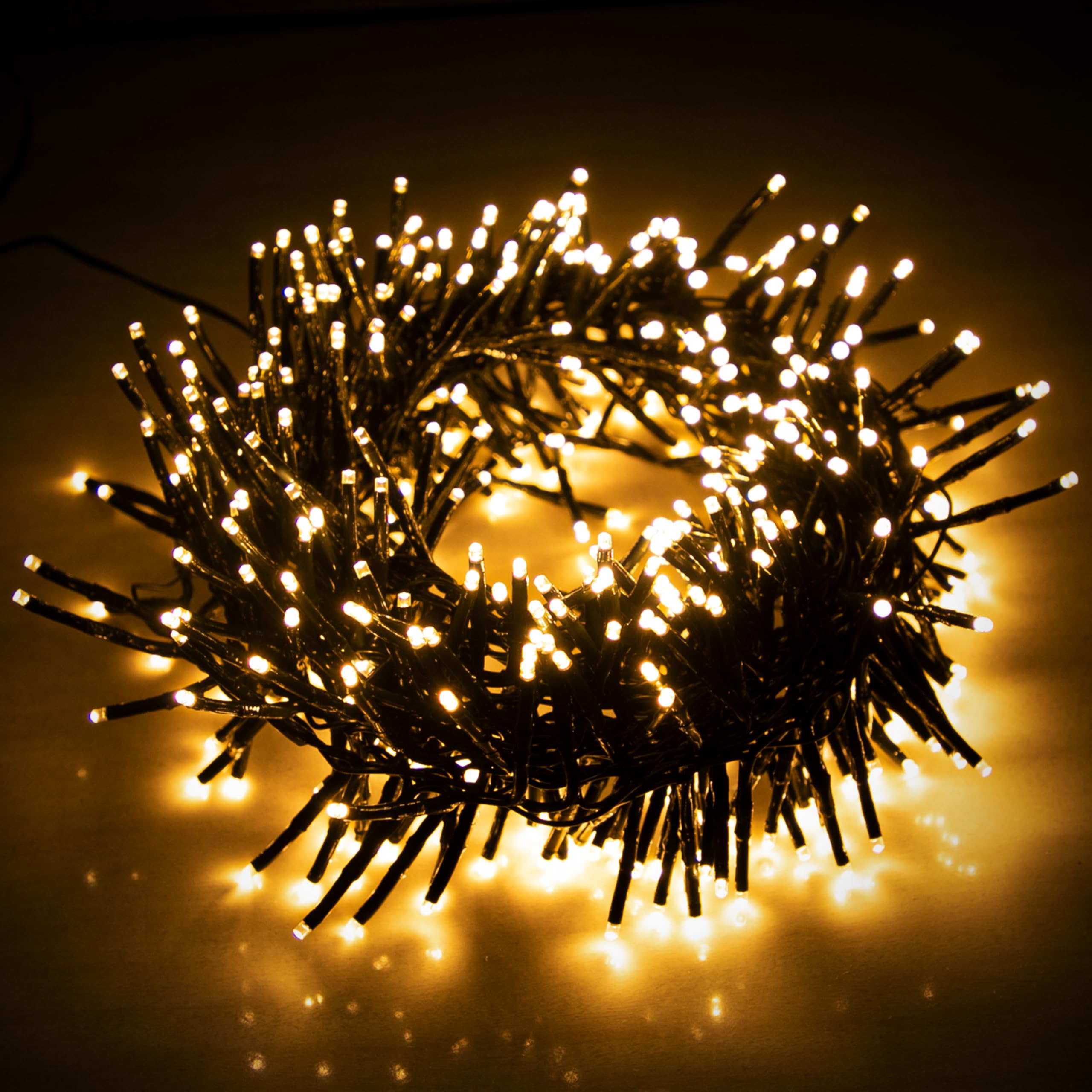 EcoNour Christmas Tree Lights Cluster Lights 1500 LED - 6 Hours On Timer, 8 Light Modes, Plug in, Waterproof Indoor & Outdoor Use – 1500 LED / 15m Lit Length, Warm White