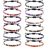 KIYSI 12 Pcs Boho Bracelets Adjustable Braided Bracelets Ankle Bracelets Bulk Woven Bracelet Friendship Bracelet for Women Men