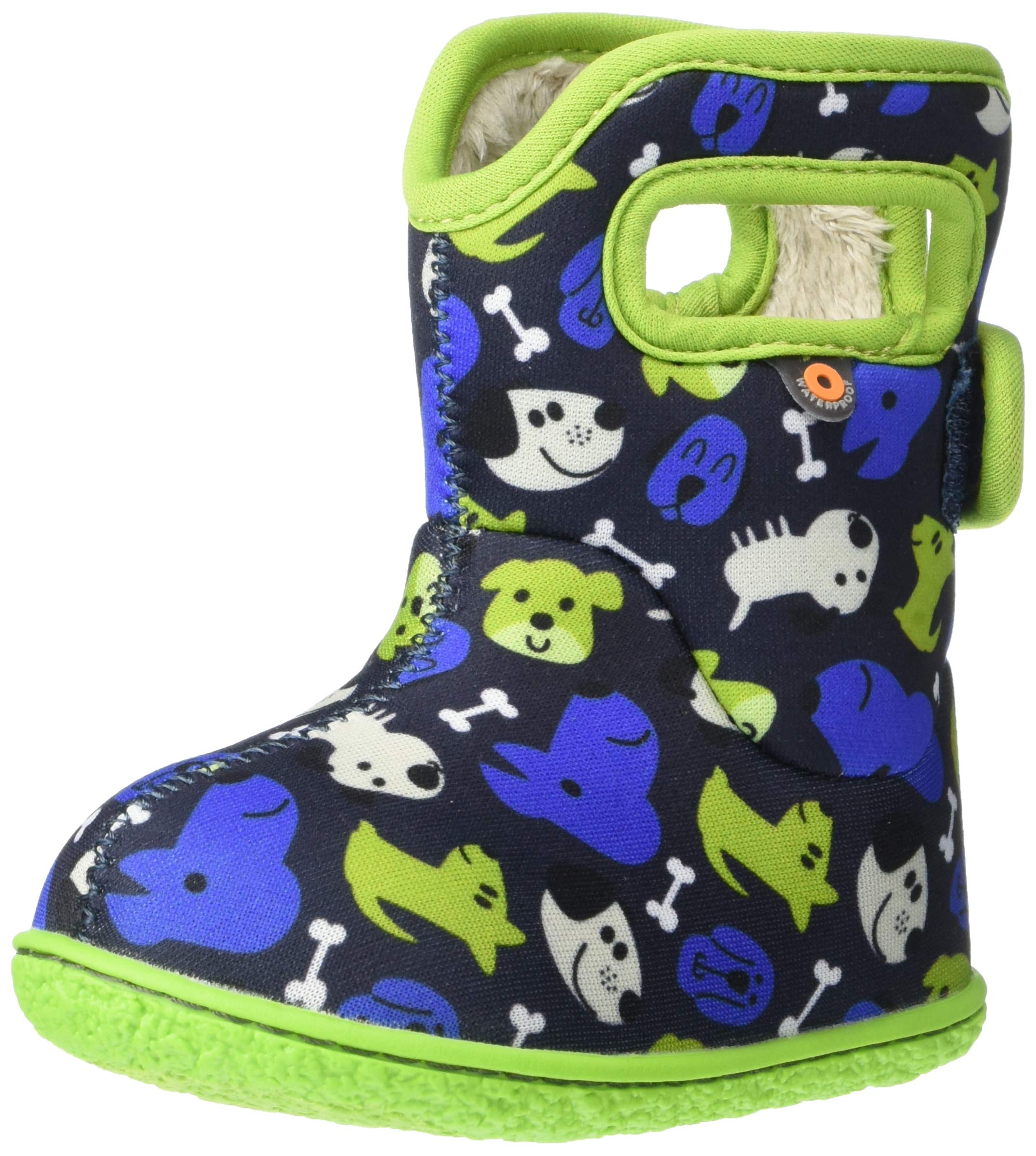 Bogs Baby Waterproof Snowboot Rain Boot, Puppies-Blue, 8 US Unisex Infant Image
