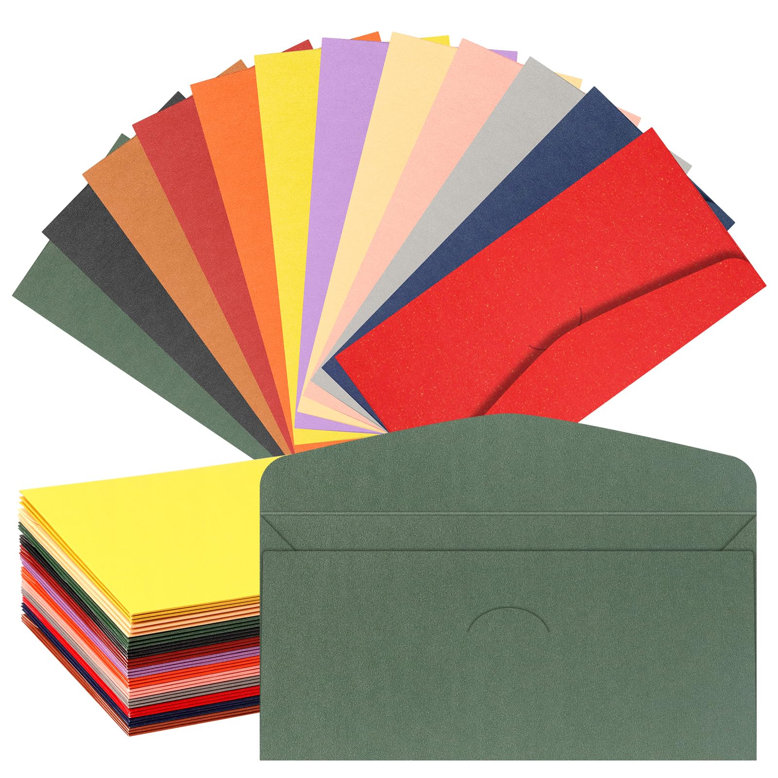 Tanstic 36Pcs 12 Colors Pearl Envelopes, 220 x 110mm/8.66 x 4.33 Inch DL Invitation Envelopes for Wedding, Photos, Graduation, Baby Shower — image 1