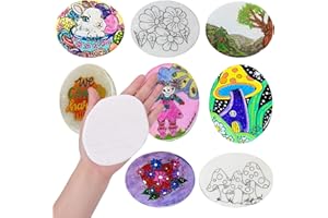Lulonpon 12 Pieces Extra Large Painting Rocks, 3-4 Inches White Flat Rocks for Painting,Smooth Rocks Bulk,Flat Rocks,Natural 