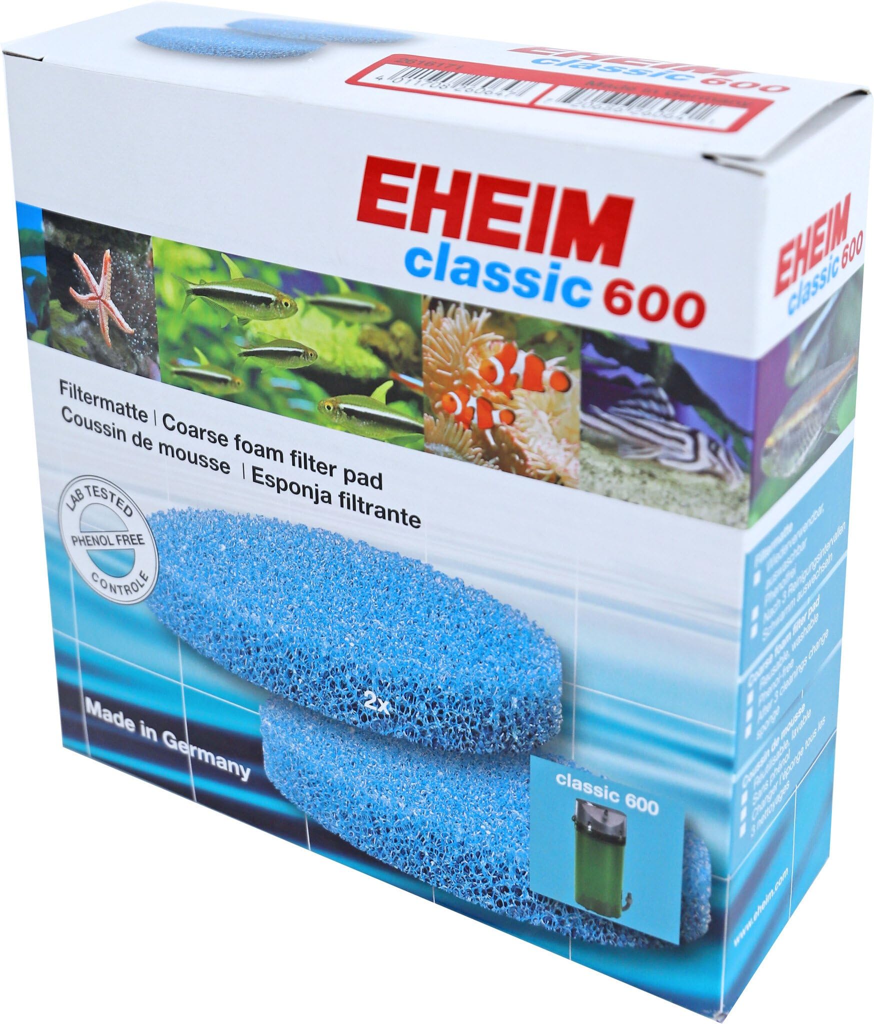 Eheim Classic 600 Coarse Filter Pad, 2-Piece
