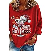 Christmas Palm Tree Shirt Pullover for Women Funny Merry Christmas Xmas Holiday Hawaiian Beach Long Sleeve Shirt Top