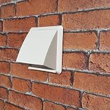 Kair 155mm White Cowled Wall Vent 100mm 4 Inch Round Spigot Wind Baffle Shutter view 3