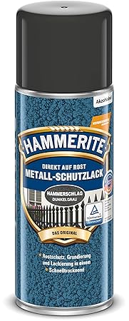 Hammerite Metall-Schutzlack HAMMERSCHLAG DUNKELGRAU 400ml Spray Metallschutzlack