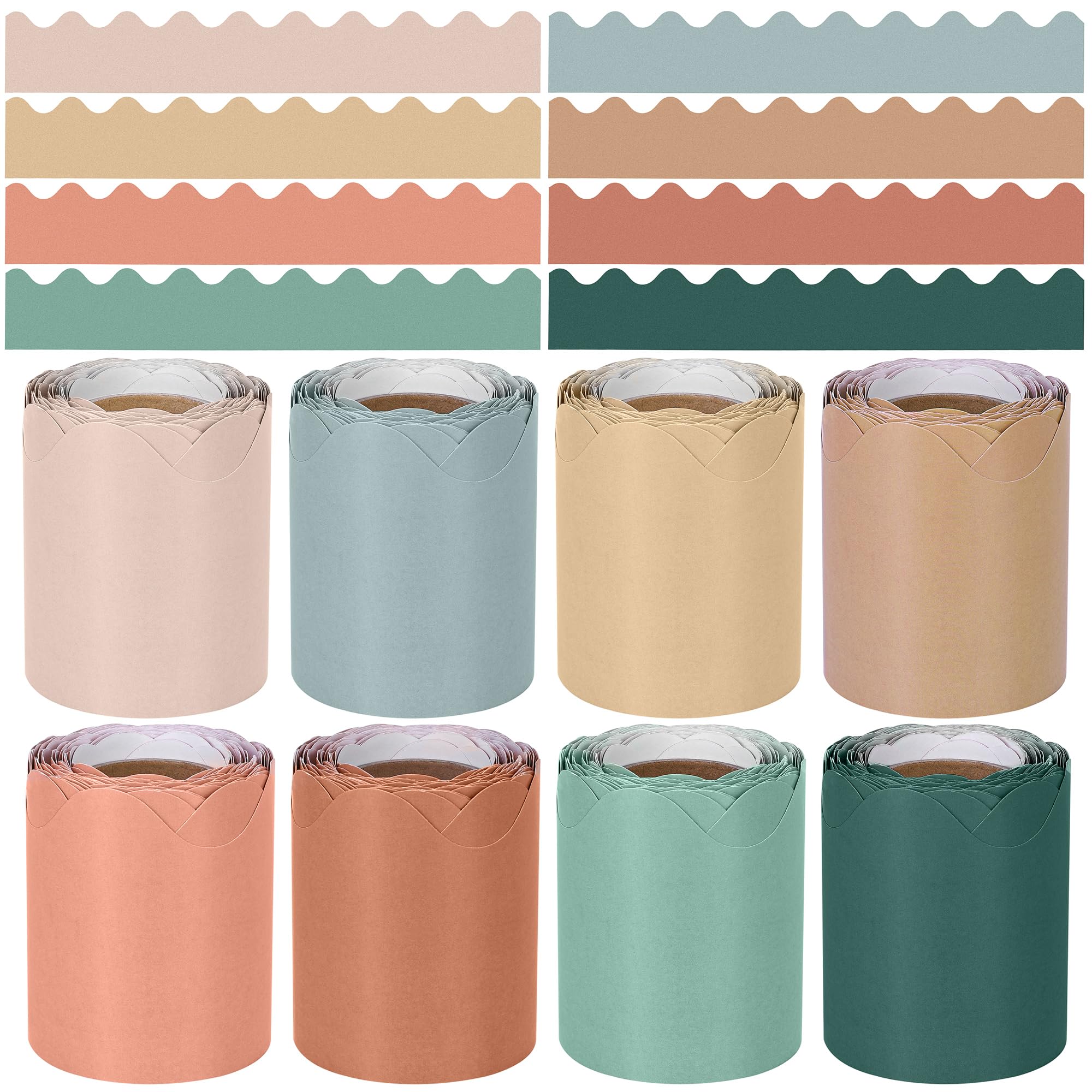 Photo 1 of durony 8 Rolls Scalloped Bohemian Bulletin Board Borders School Decoration Borders Bulletin Board Trim for Home School Classroom Decoration