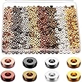 800 Pcs 6mm Flat Gold Beads Flat Round Spacer Beads for Bracelets Making Round Rondelle for Jewelry Making Spacer for Necklaces DIY(Mixed Color)