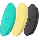 3pcs Polishing Pads for Orbital Sander, Orbital Buffing Pads Hook and Loop Foam Buffer Pad Set for Cutting, Compounding, Polishing and Waxing (5 inch) Almohadillas de pulido para lijadora Orbital