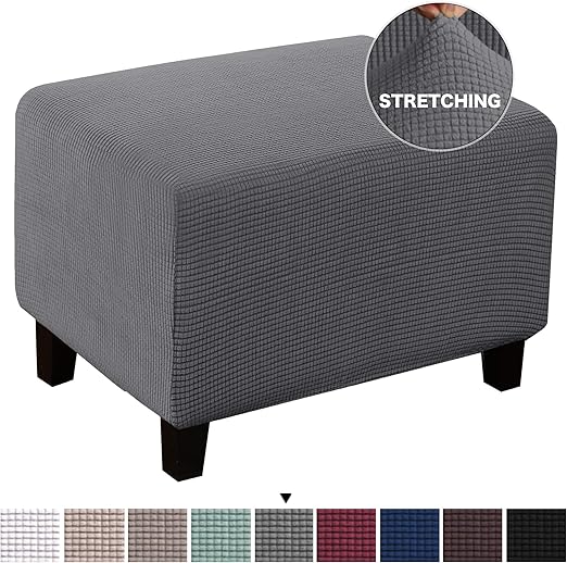 Stretch Ottoman Cover Oversize Ottoman Slipcover Sofa Cover Footstool Protector Storage Ottoman