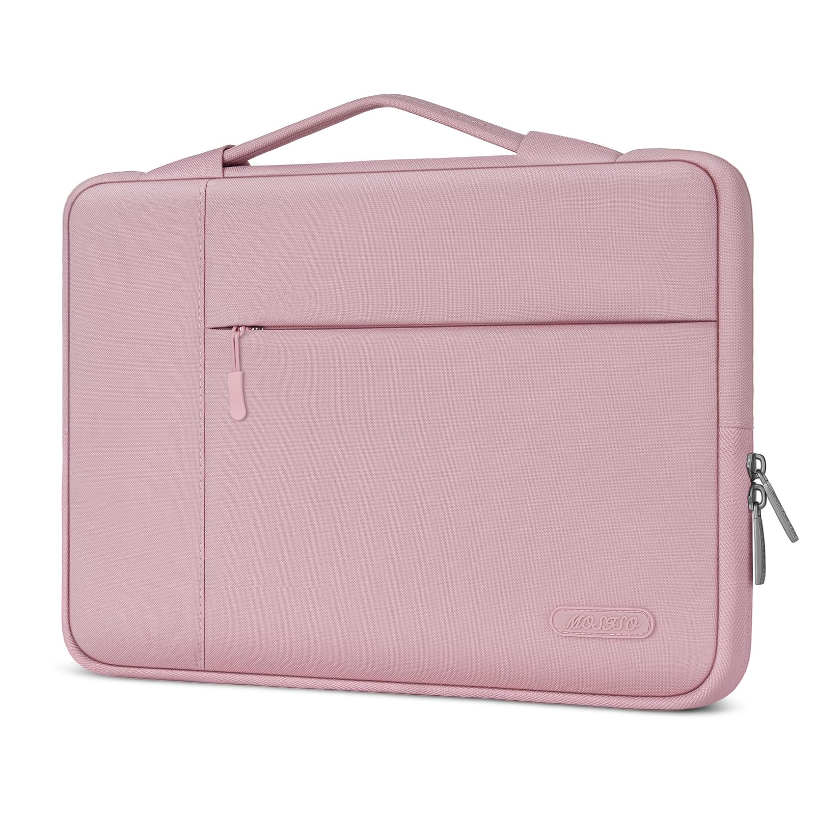 MOSISO Laptop Case 17.3 inch, 17-17.3 inch Laptop Sleeve with Handle Compatible with Dell XPS/HP Pavilion/Ideapad/Acer/Alienware/HP Omen, Polyester Multifunctional Computer Bag, Pink