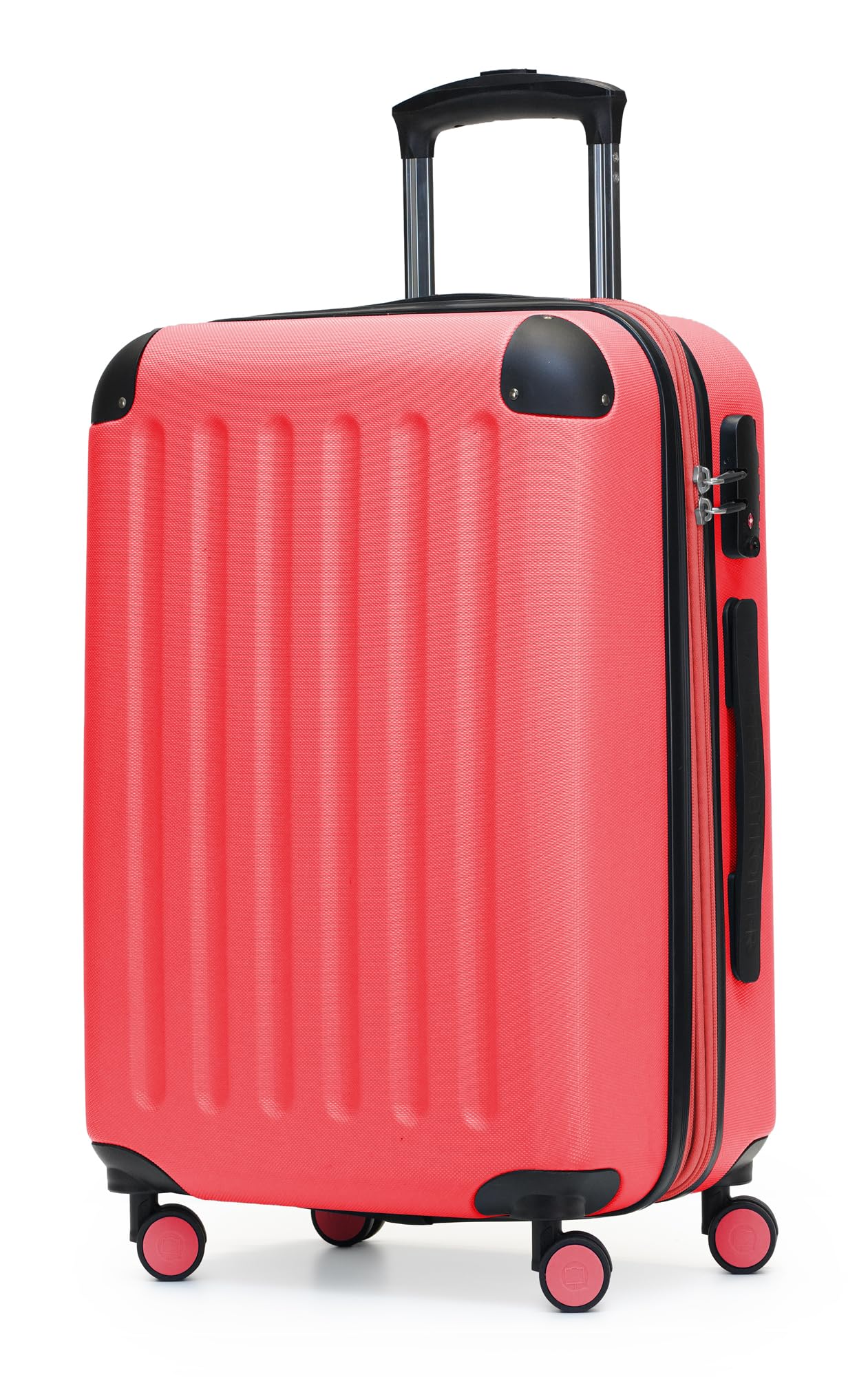 Hauptstadtkoffer Spree – Cabin Luggage, 55 × 35 × 20 cm for All Airlines, Travel Suitcase, Hard Shell Trolley, Carry-On Suitcase, Coral