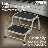 Oypla Double Caravan Step Stool Steel Non Slip Rubber Tread 150kg view 4
