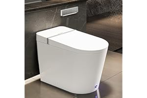 Casta Diva Smart Toilet, Wider Bidet with Heated Seat, Auto Open/Close, Warm Water, Foot Sensor Auto Flushing, Modern Japanese Toilet for Bathroom with Remote Control 1.28GPF(CD-K010)