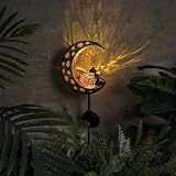 TERESA'S COLLECTIONS Large Garden Moon Fairy Solar Light 39in Crackle Glass view 3