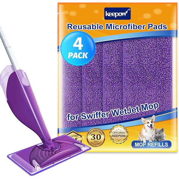 Serpillères Microfibre Réutilisables Pour Swiffer Wet Jet - Lot De 4